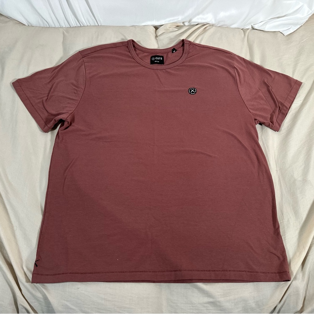 Men’s Cuts Clothing The Box Cut Tee Light Maroon XLarge Short Sleeve Boxy